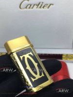 ARW 1:1 Perfect Replica 2019 New Style Cartier Classic Fusion Black&Gold Lighter Cartier Gold Logo Jet Lighter